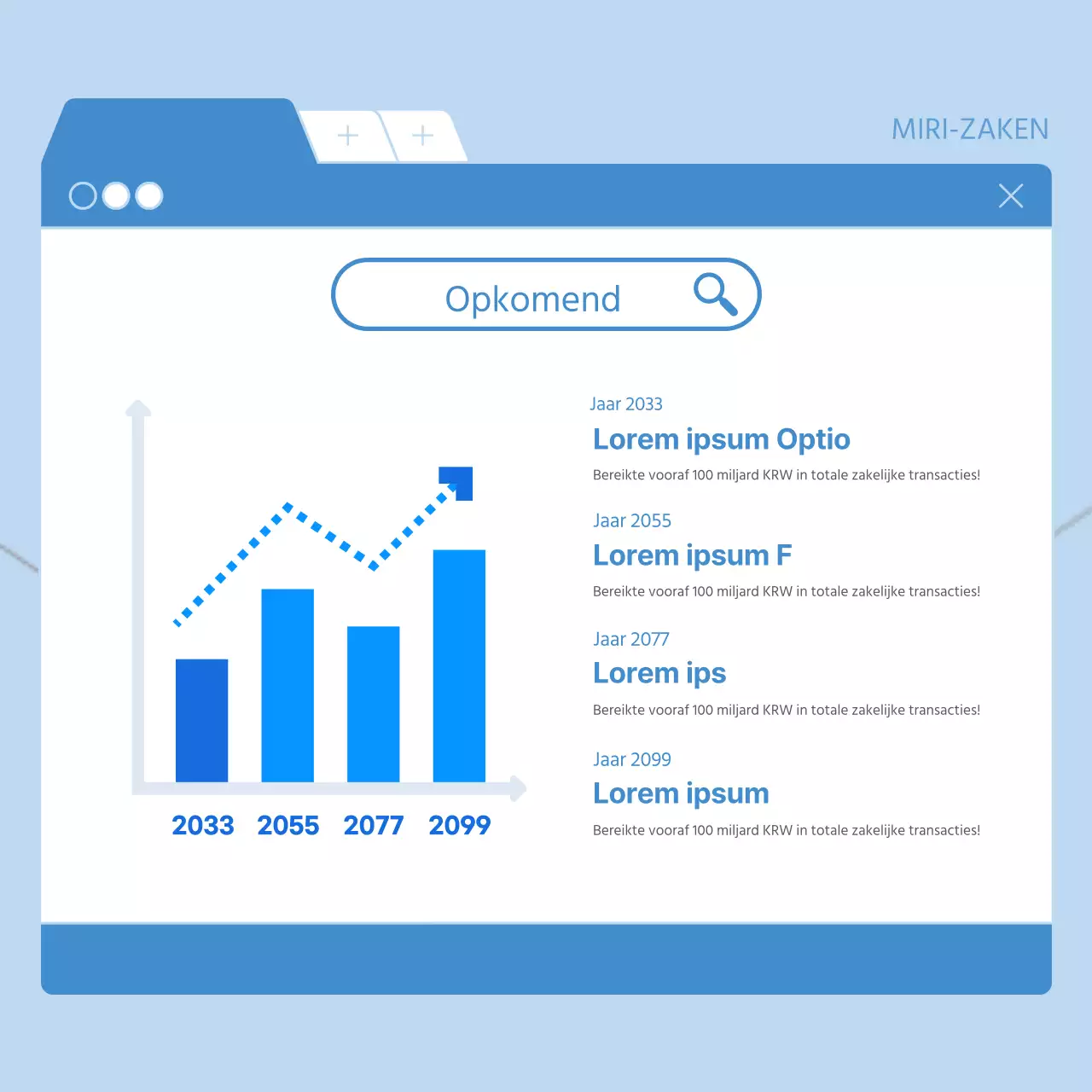 Moderne bedrijfspromotie in blauw en wit