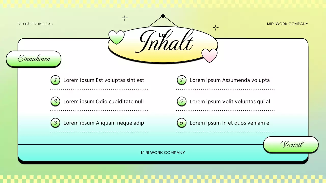 Trendige Geschäftsberichte in Rosa und Gelb