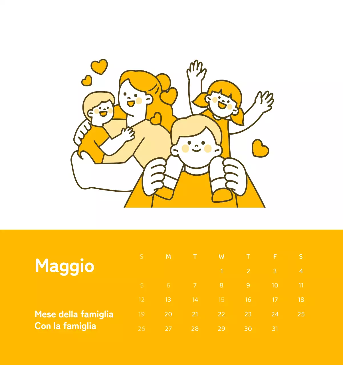 Un calendario con illustrazioni colorate ed emozionali