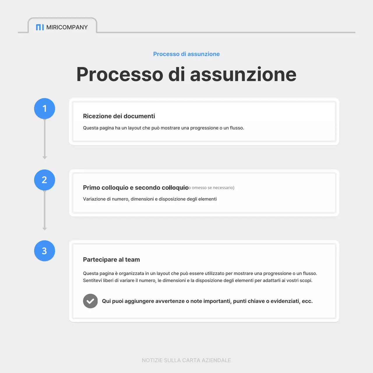 Un semplice annuncio di lavoro aziendale in blu e grigio