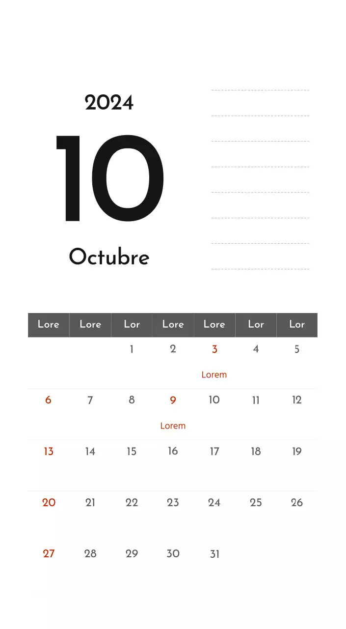 Un sencillo calendario corporativo en gris