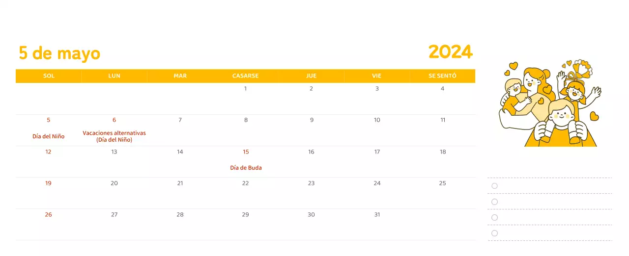 Un calendario con ilustraciones llenas de color y emoción