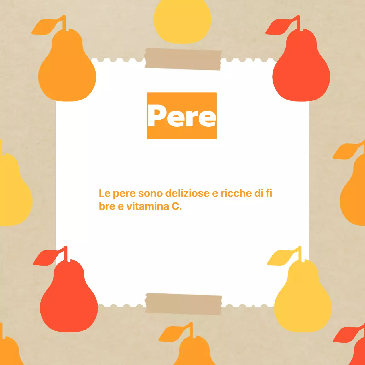 Promuovere i classici frutti autunnali in giallo e arancio