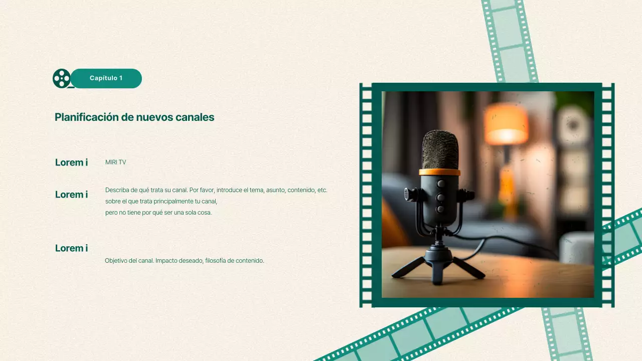 Resumen de contenidos de vídeo vintage en verde y beige