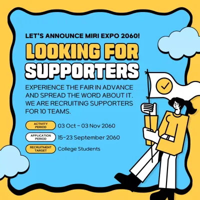 Yellow Comic Expo Recruitment Social Media Post