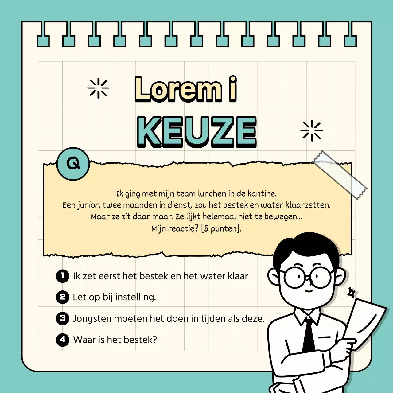 Een simpele goofy niveautest in mint en geel @simplegoofy