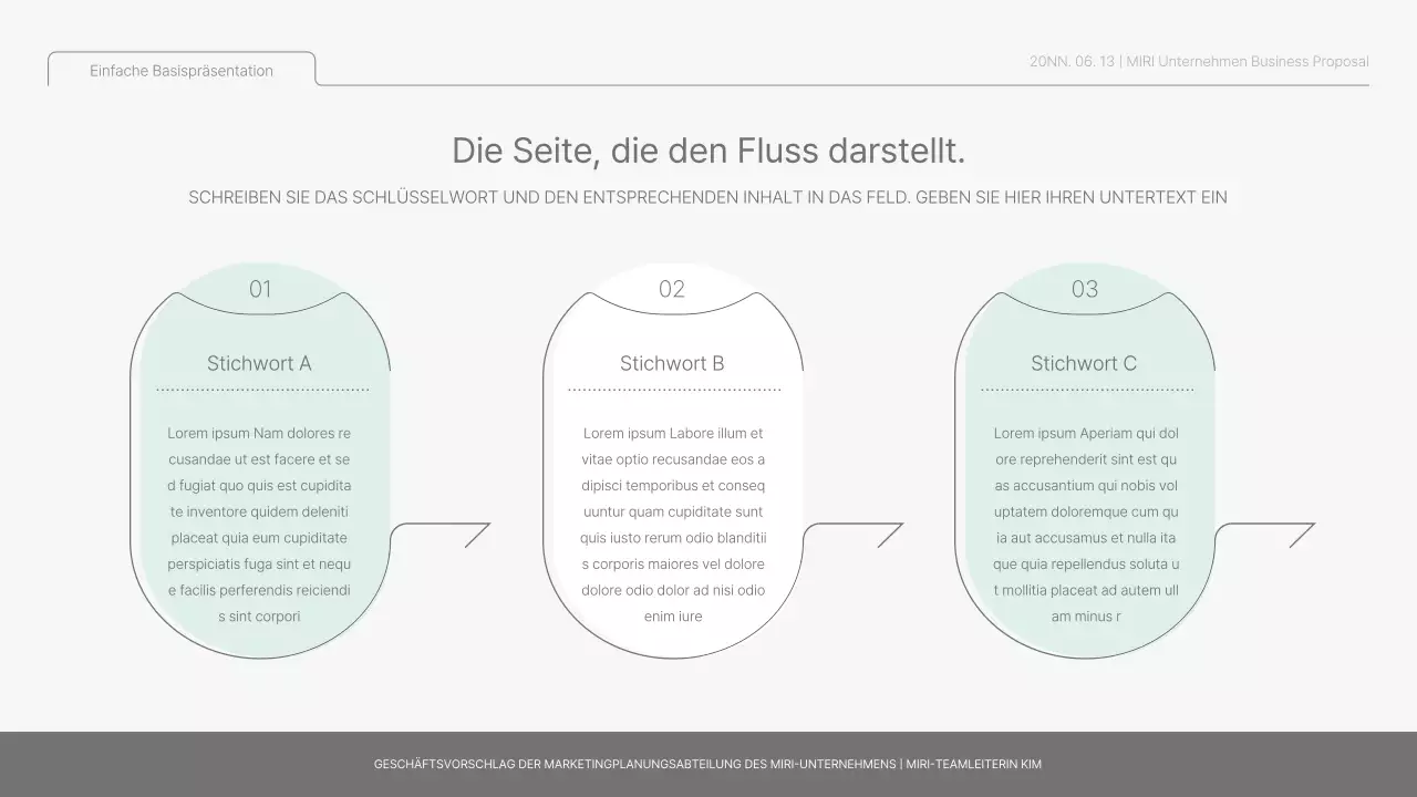 Einfacher Basisbericht in Hellblau und Hellgrün