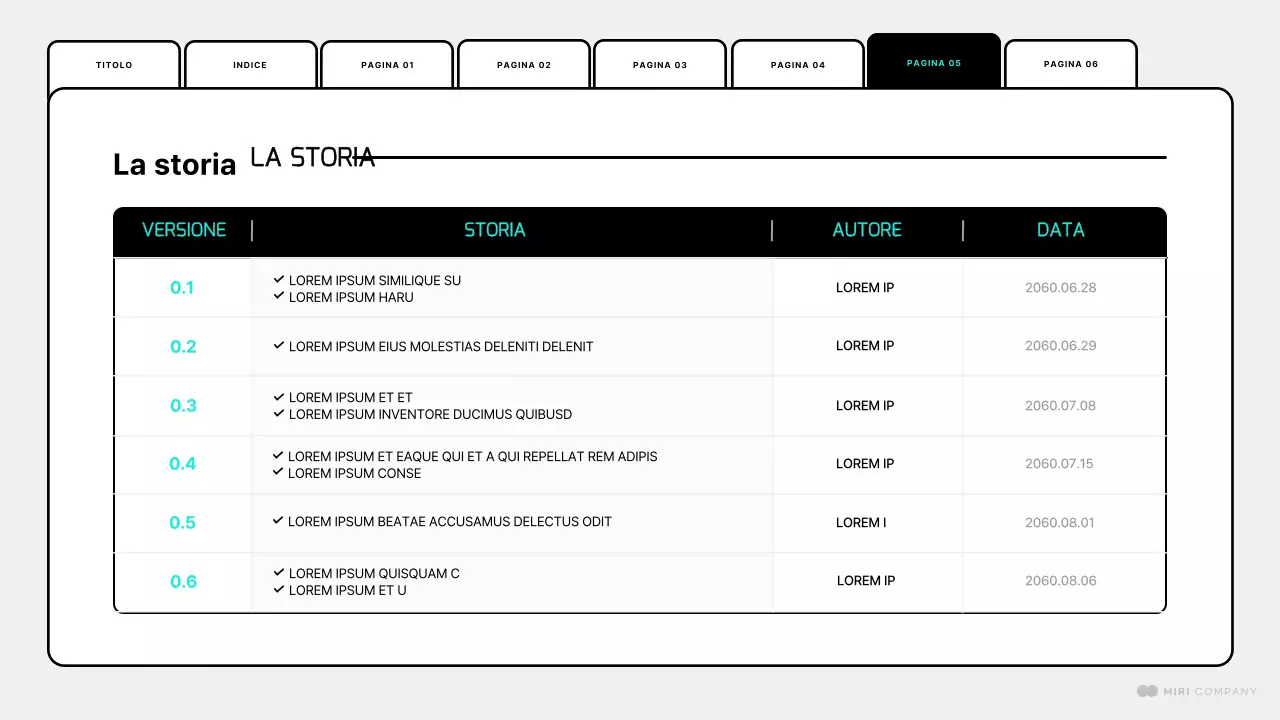 Un semplice brief per il design di una pagina web in bianco e menta
