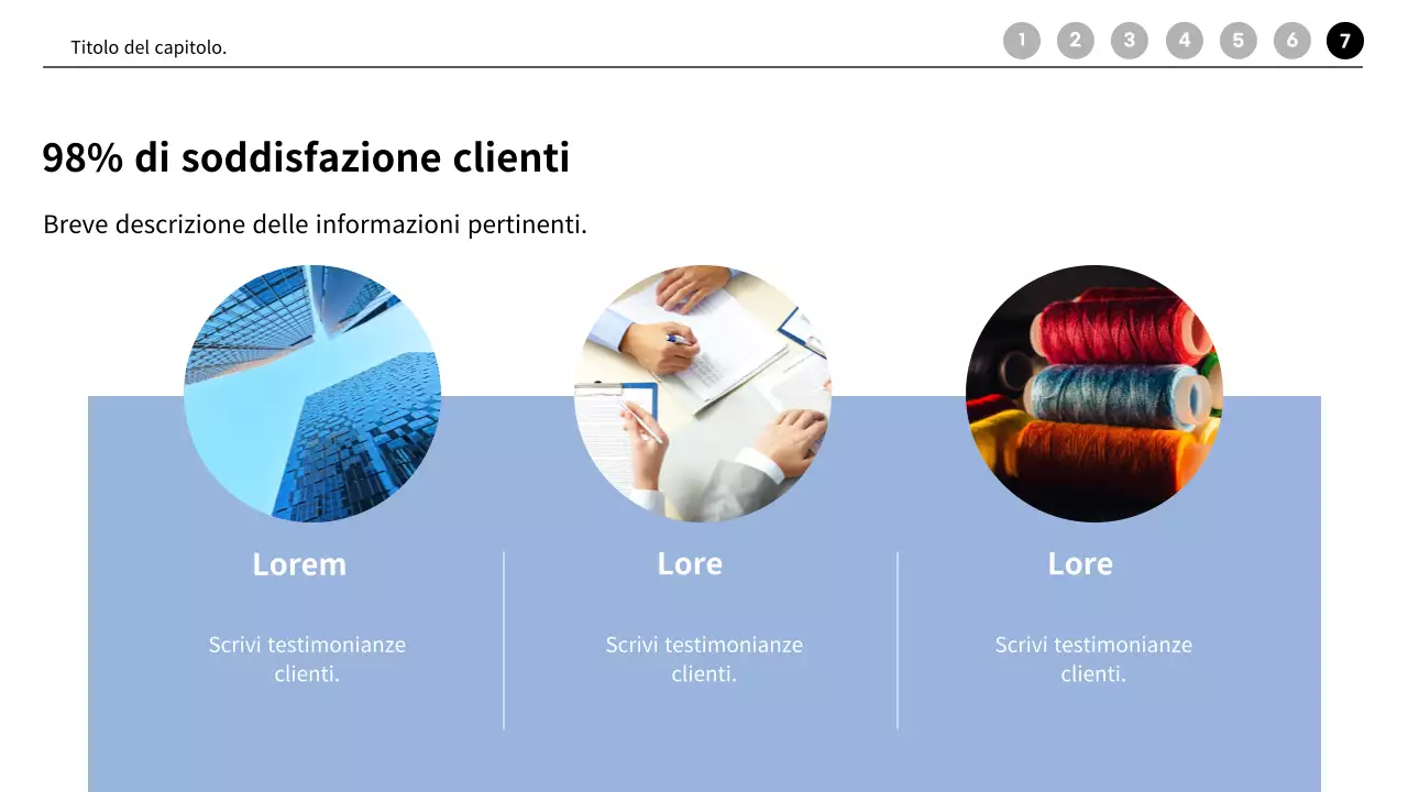 Profilo aziendale moderno in blu