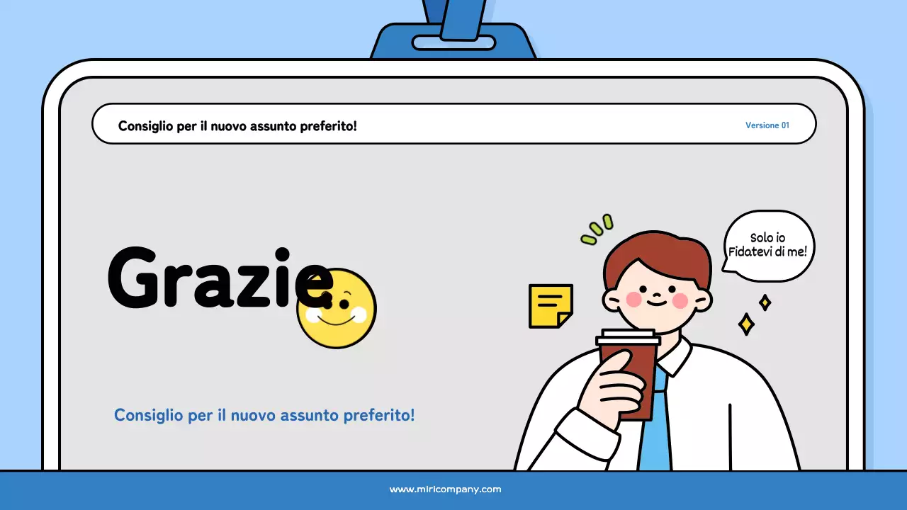 Un bel mazzo di formazione per neoassunti in azzurro e nero