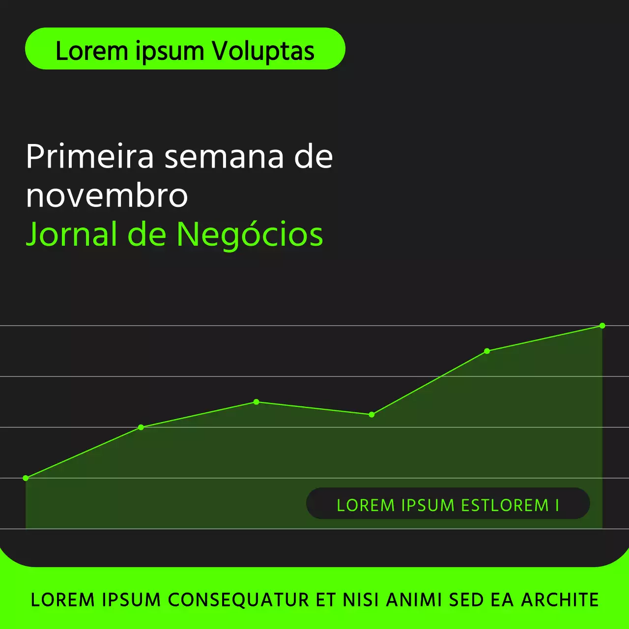 Um relatório simples de diário de bolsa em cinzento e chartreuse