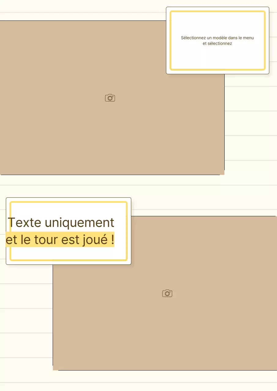 Une présentation de produit simple en jaune et beige