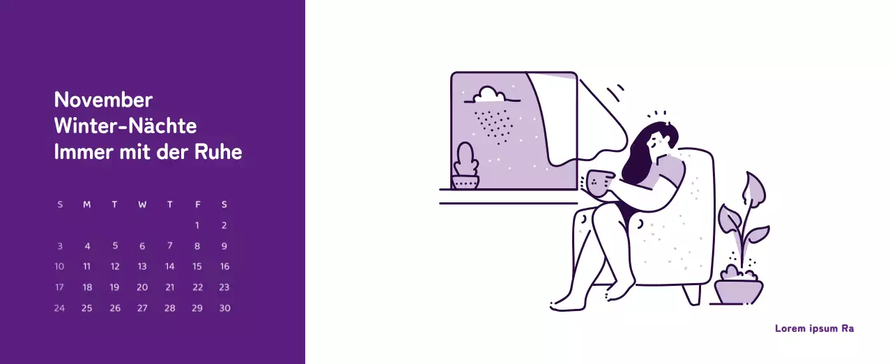 Ein Kalender mit farbenfrohen, emotionalen Illustrationen