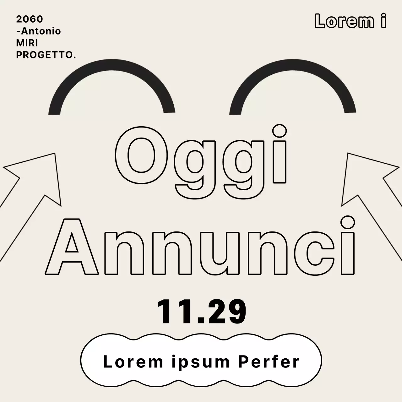 Annunci di riunione di tendenza nei colori beige e arcobaleno
