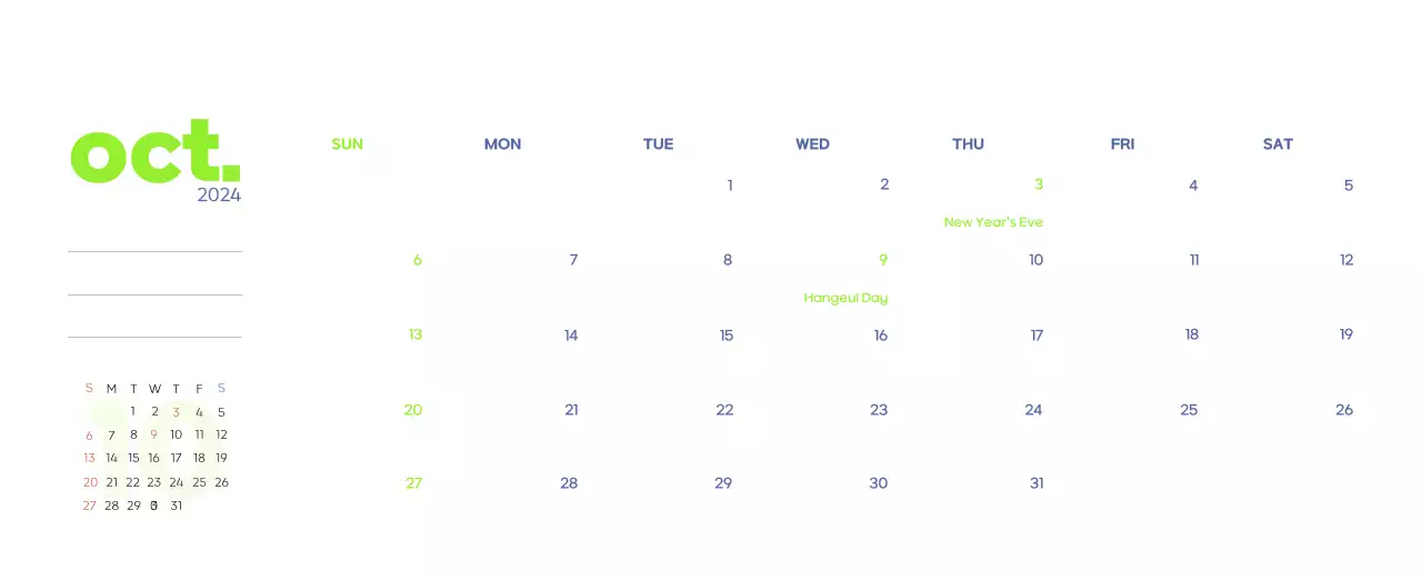 Business calendar with beautiful illustrations
