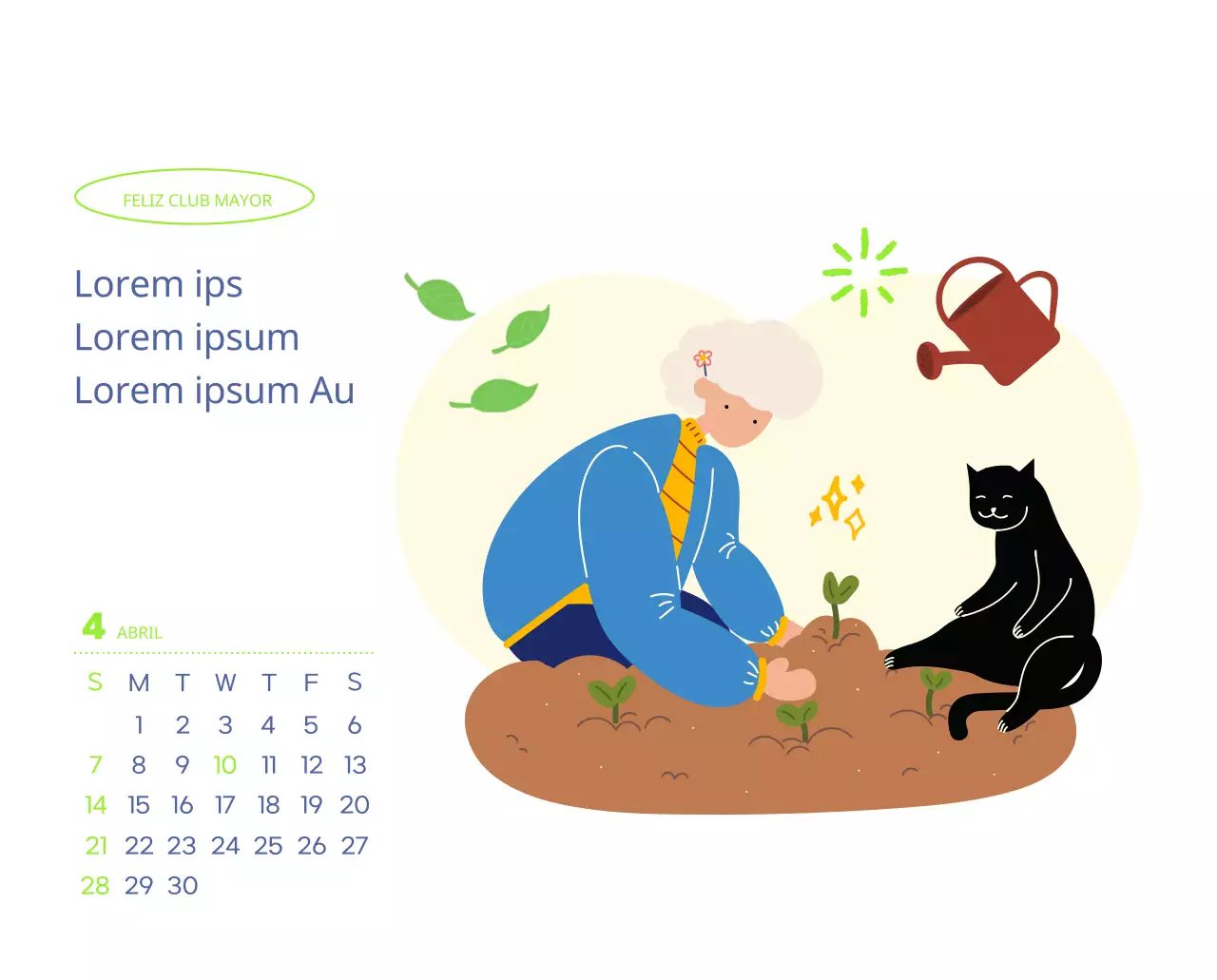 Calendario laboral con bellas ilustraciones