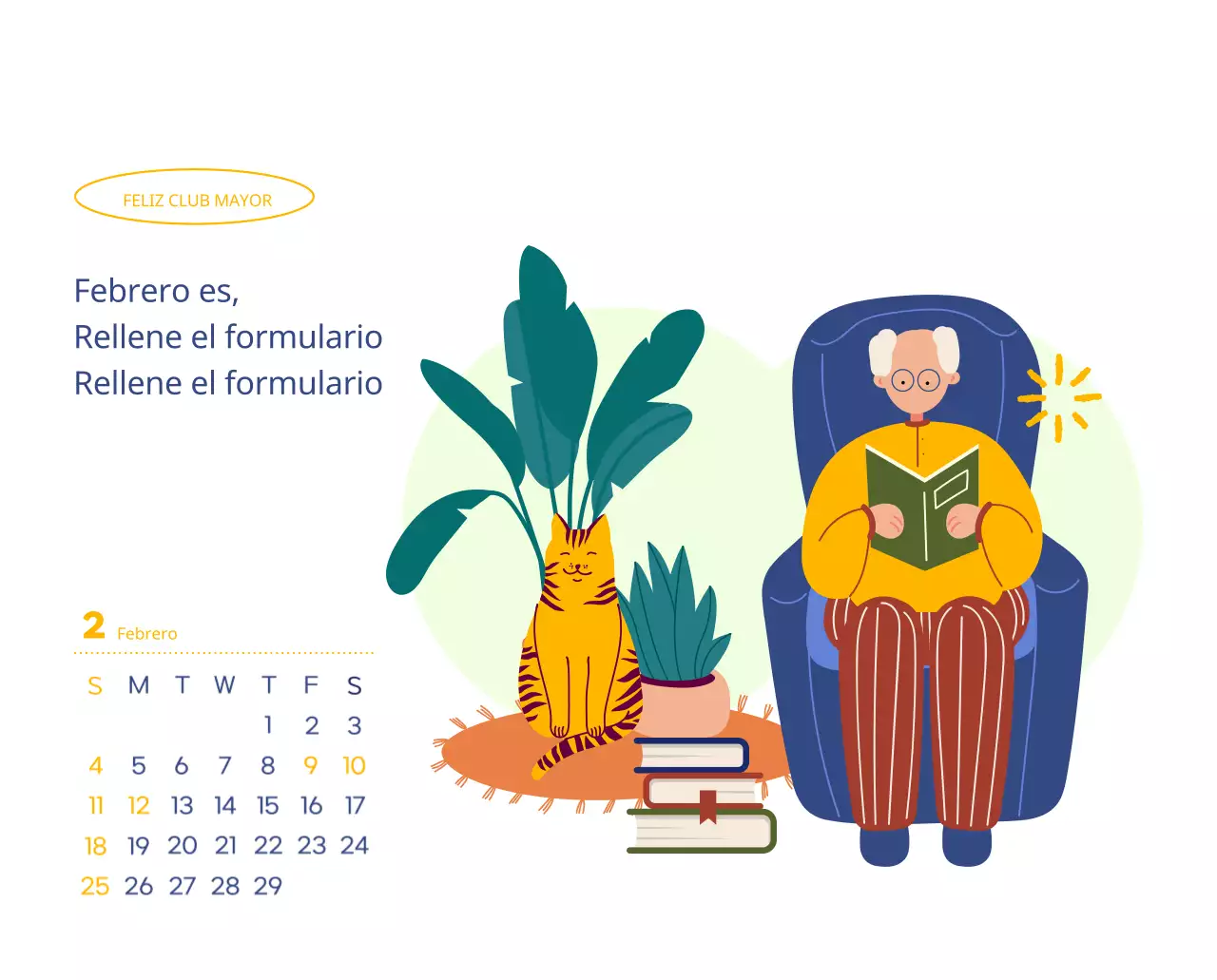 Calendario laboral con bellas ilustraciones