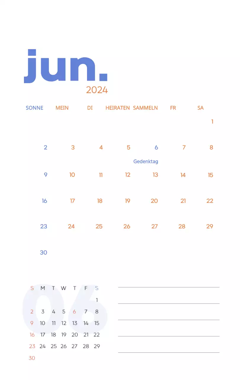 Arbeitskalender mit schönen Illustrationen