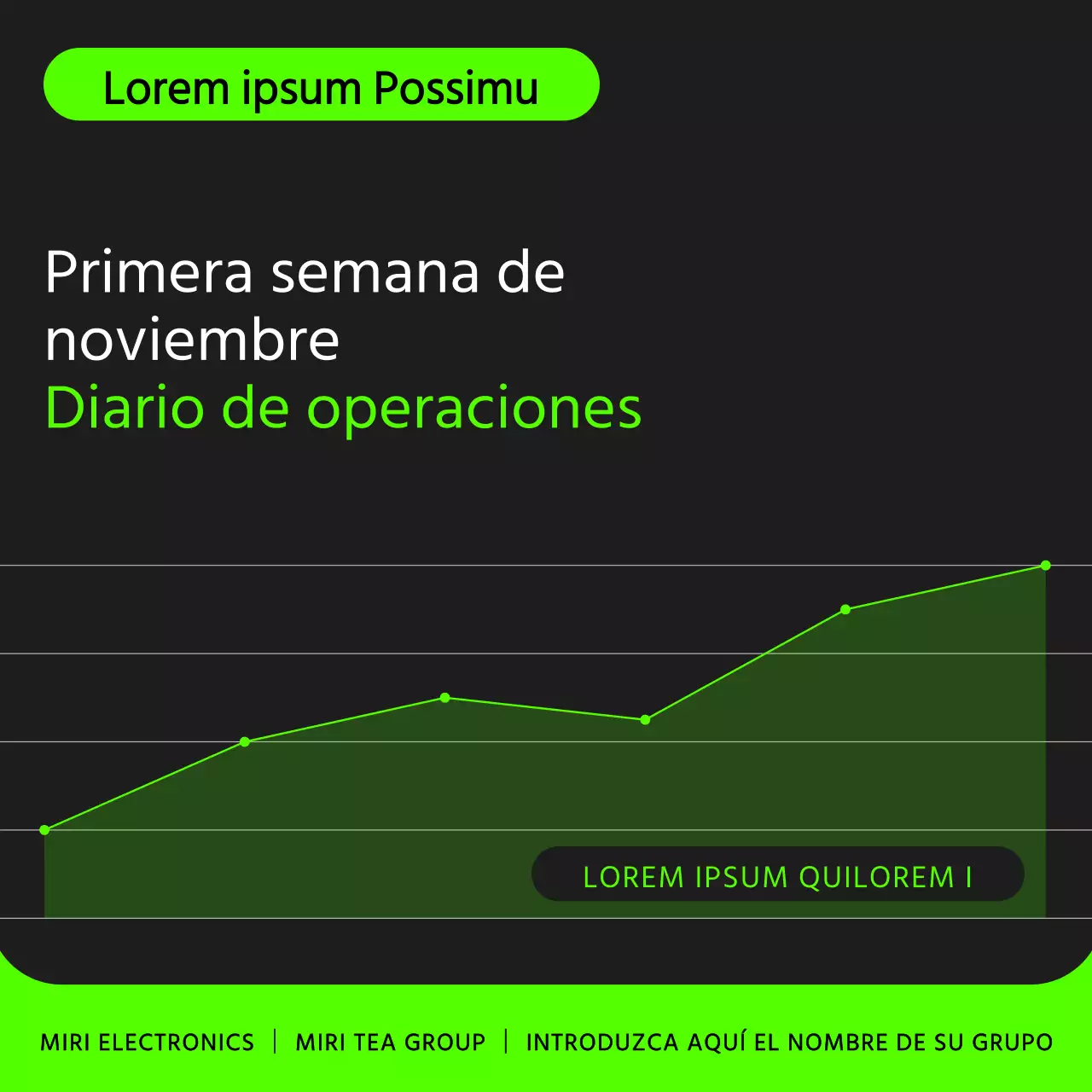 Un sencillo informe de existencias en chartreuse y gris