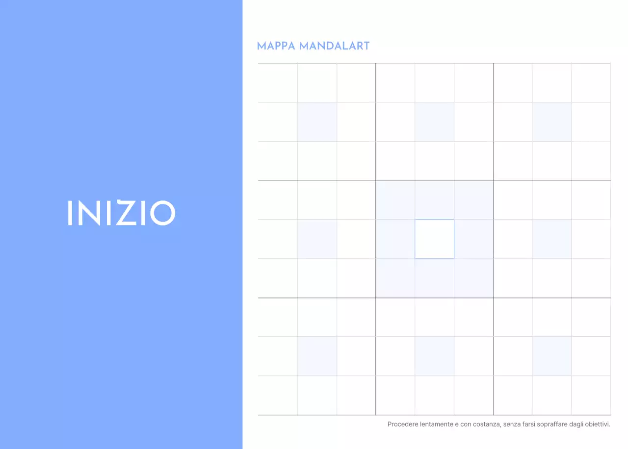 Calendario con tracker degli obiettivi con accenti blu