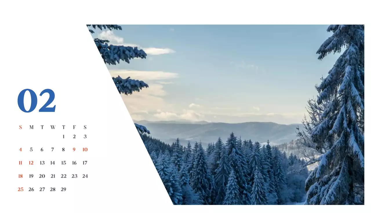 Krankenhauskalender mit saisonalen Landschaftsfotos