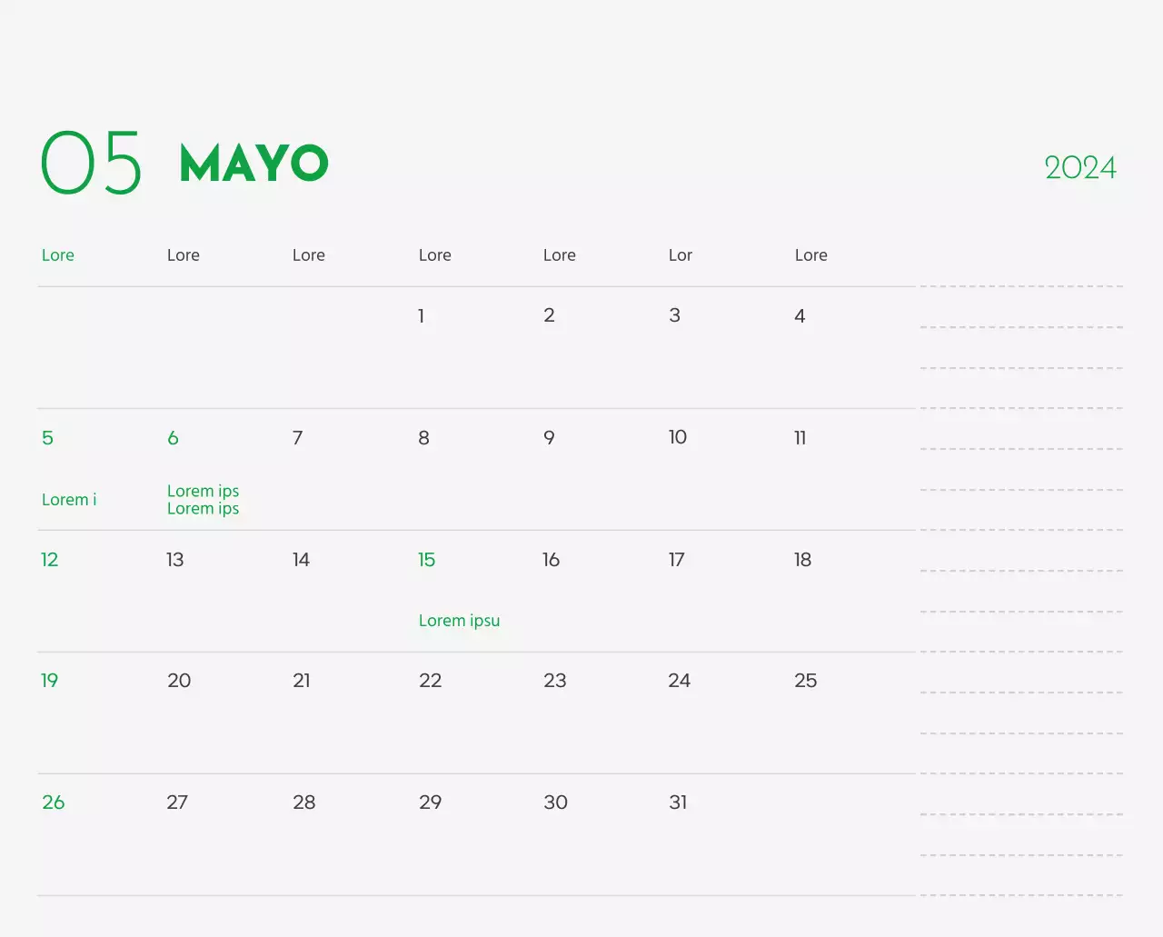 Un calendario con la imagen de un cachorro y un bonito mensaje en tonos verdes.