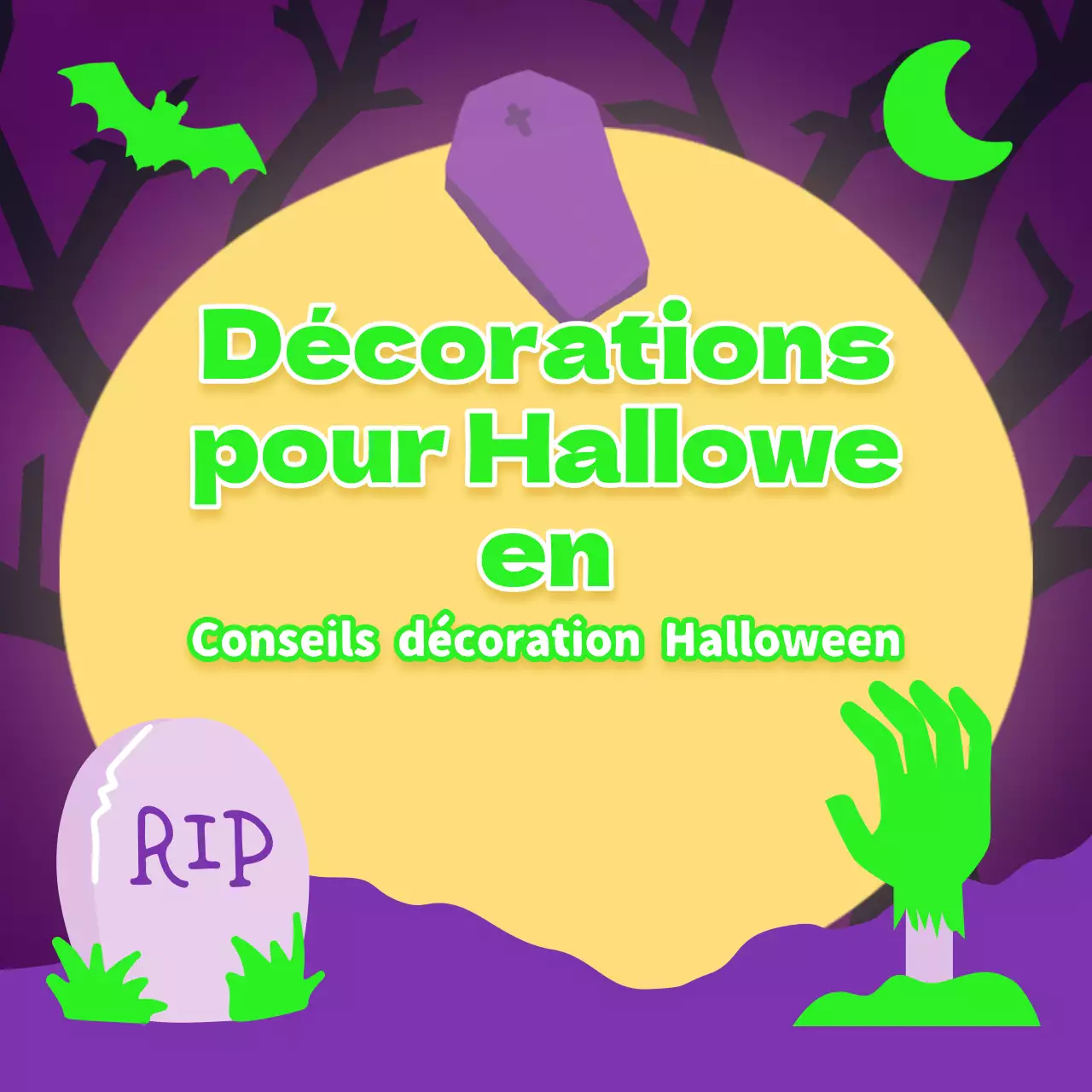 Décor d'Halloween fantaisiste en orange et noir