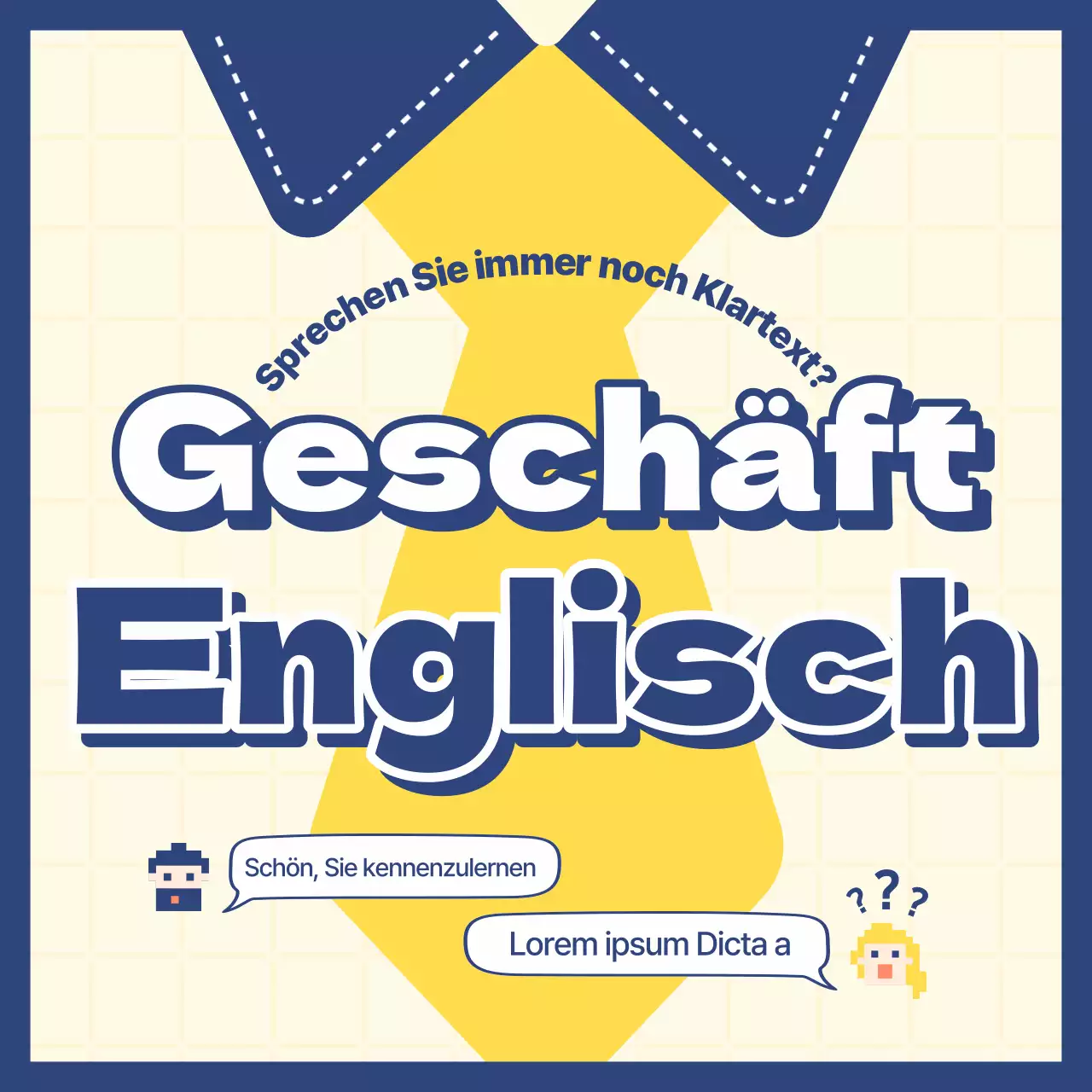  Ein kitschiger englischer Geschäftsplan mit gelbem Hintergrund