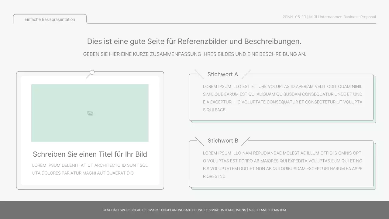 Einfacher Basisbericht in Hellblau und Hellgrün