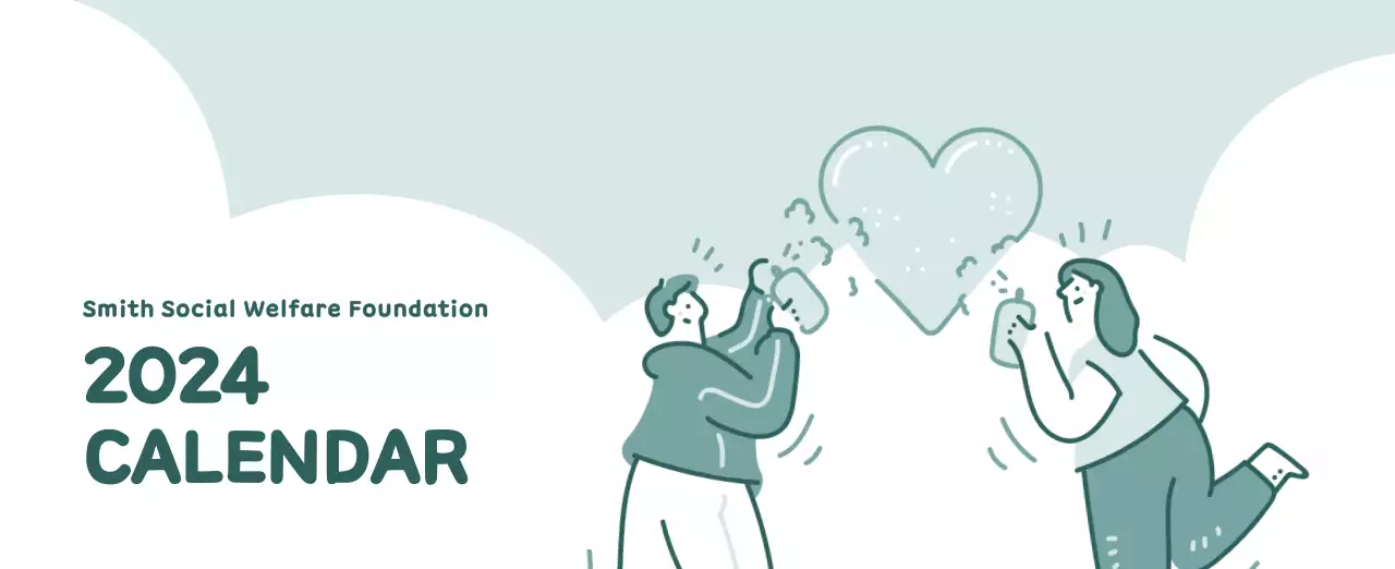 A calendar with colorful, sentimental illustrations