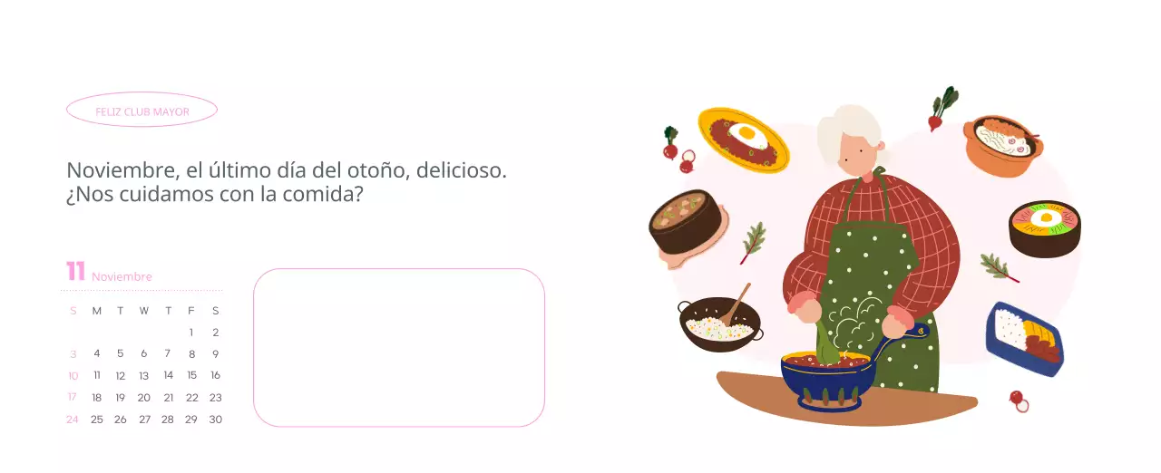 Calendario laboral con bellas ilustraciones