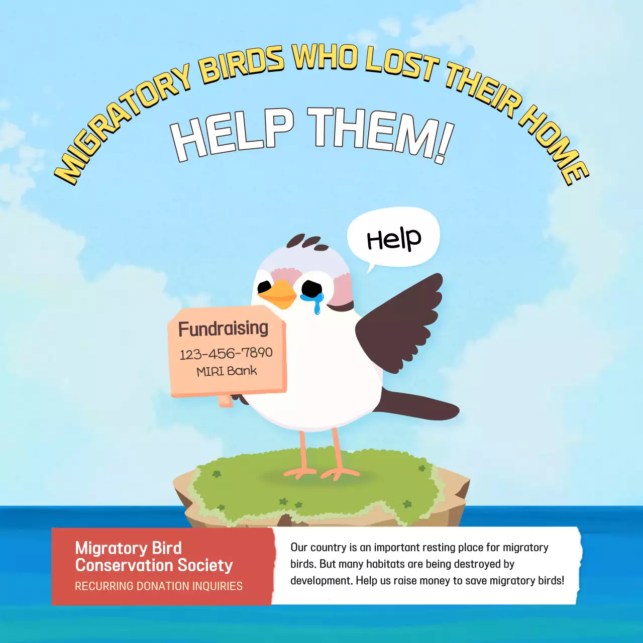 Blue Educational Bird Conservation Guide Instagram Carousel