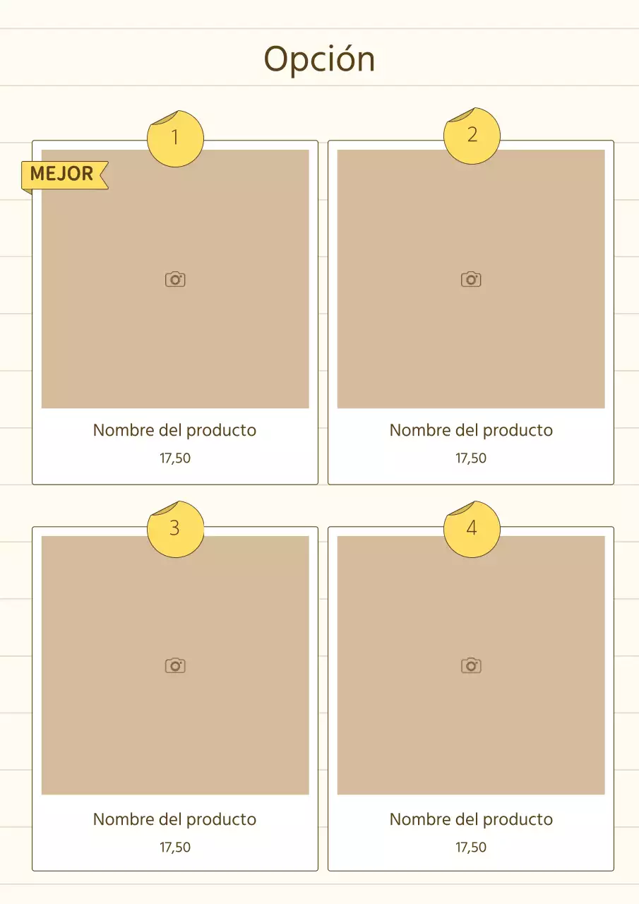 Una sencilla presentación de un producto en amarillo y beige