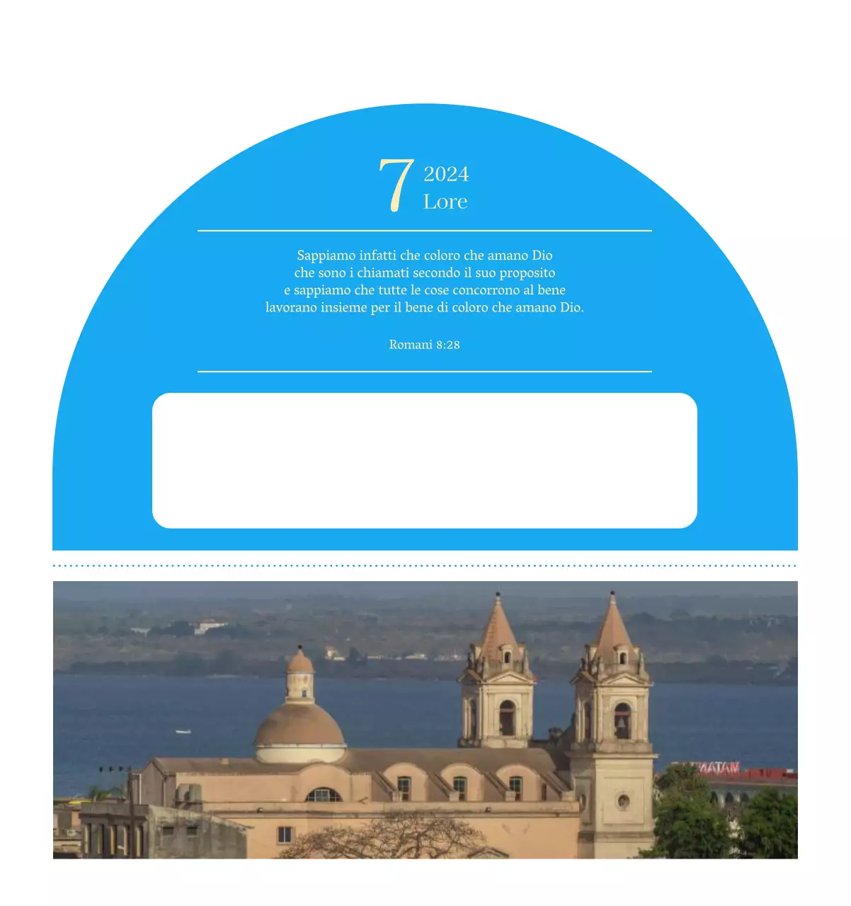 Calendario ecclesiastico blu di concezione moderna