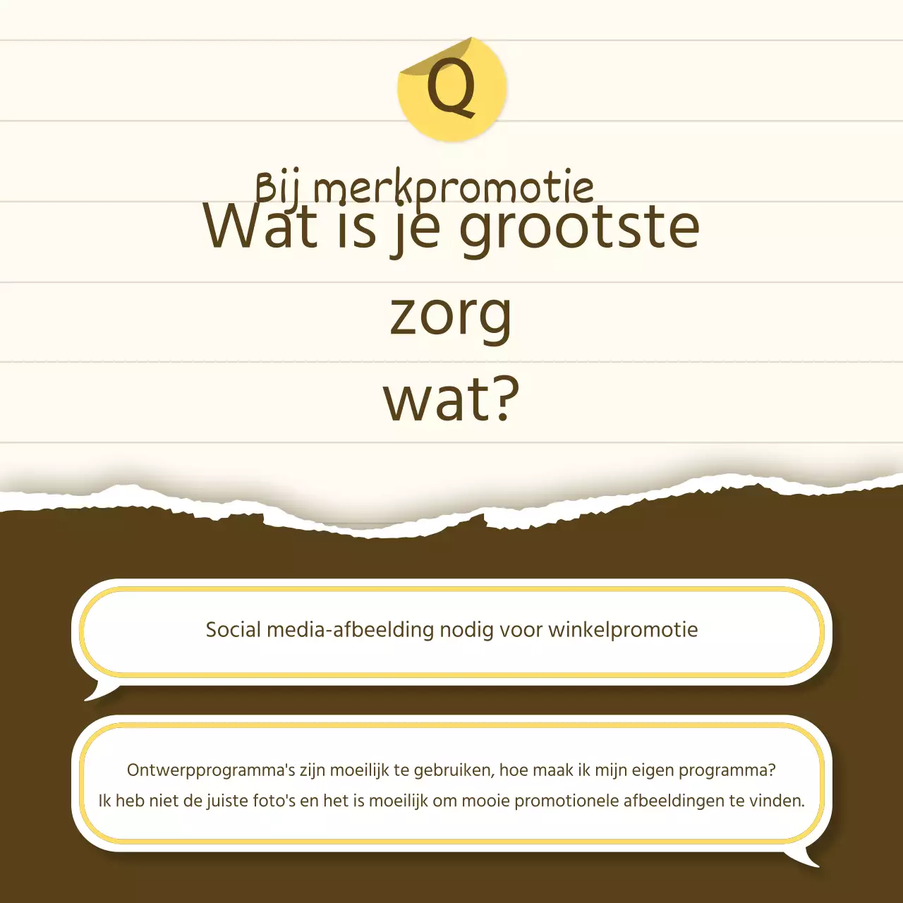 Een eenvoudig verhalend productpraatje in geel en beige