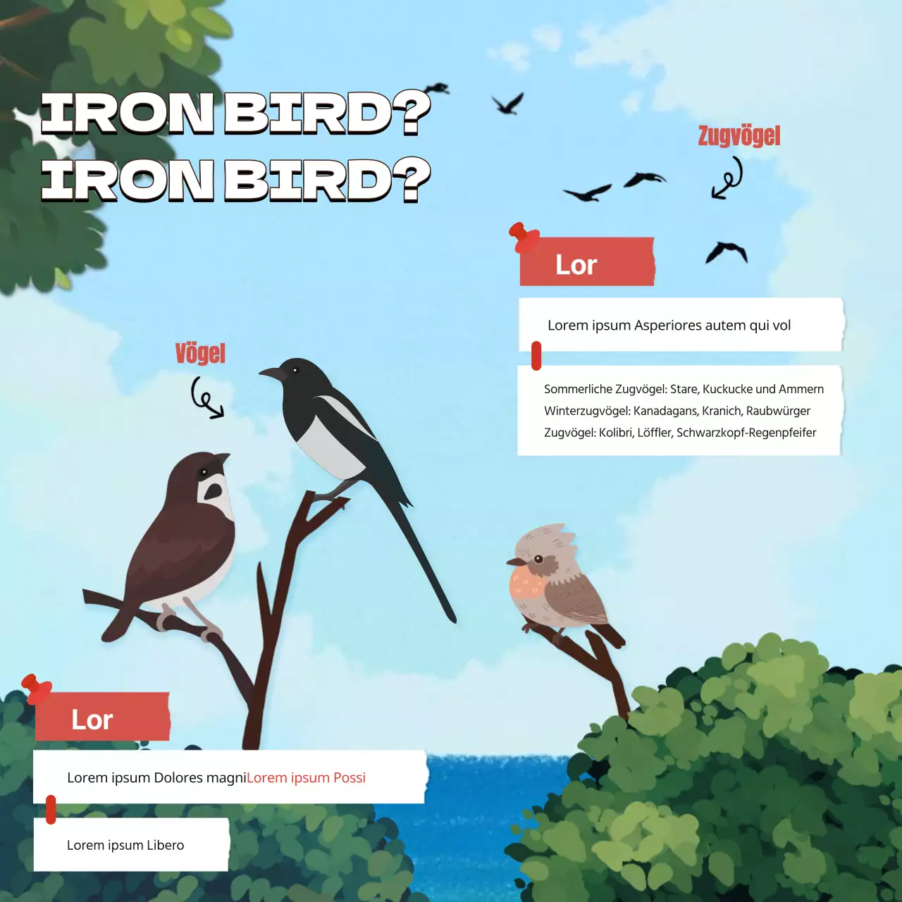 Tropical October World Migratory Bird Day - Lehrmittel in grün und hellblau