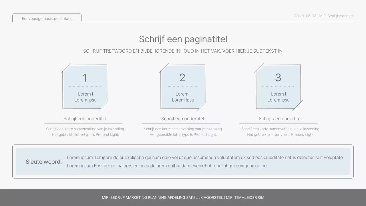 Eenvoudig basisrapport in lichtblauw en lichtgroen