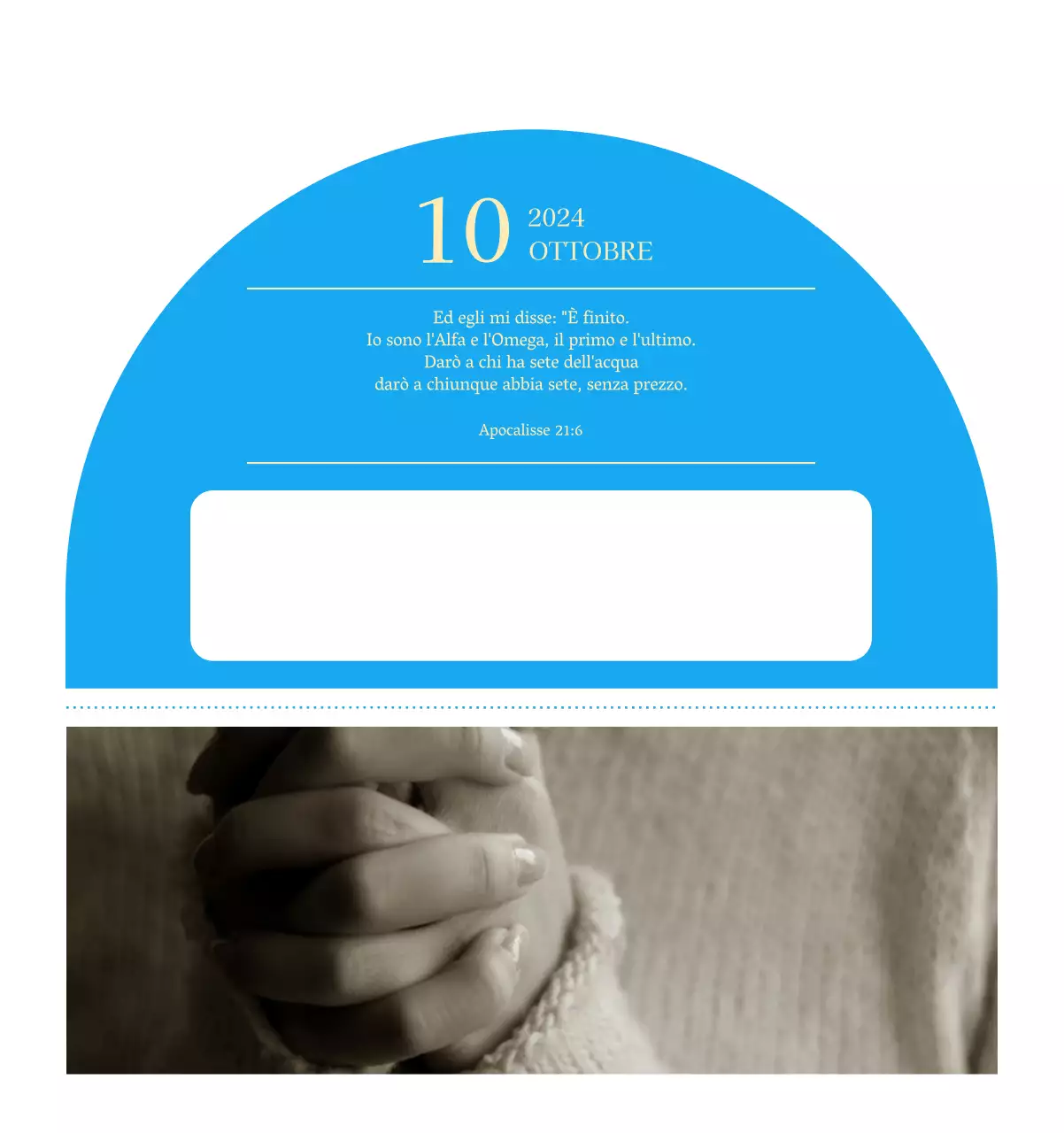 Calendario ecclesiastico blu di concezione moderna