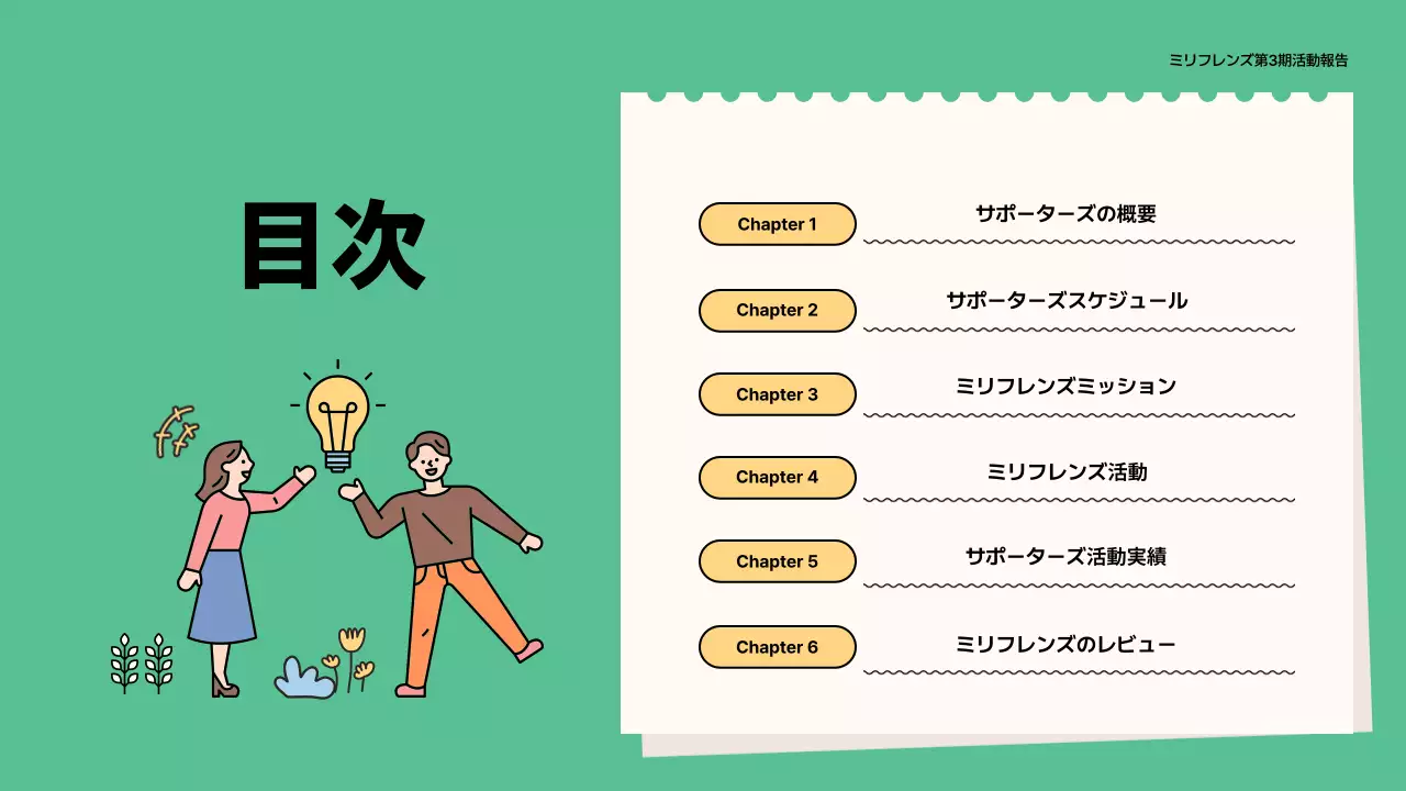 緑 かわいい 活動 報告書 プレゼンテーション