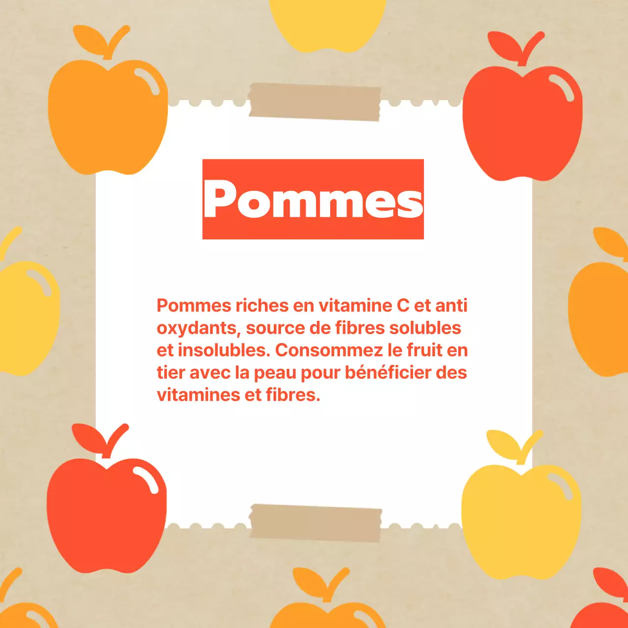 Promouvoir les fruits d'automne classiques dans les tons jaune et orange