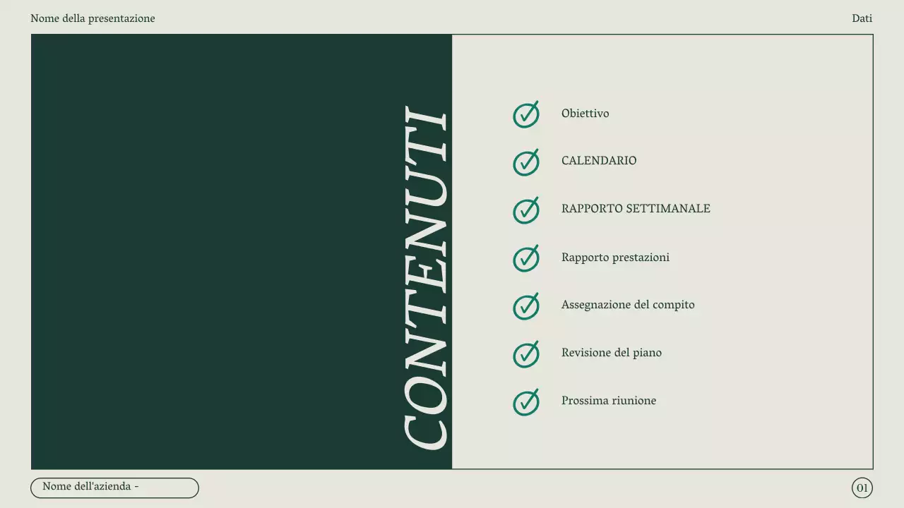 Verbale di riunione di marketing minimalista in verde e beige