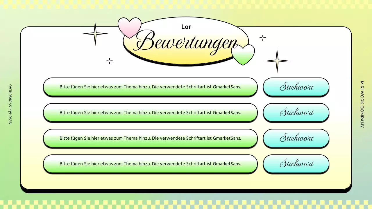 Trendige Geschäftsberichte in Rosa und Gelb