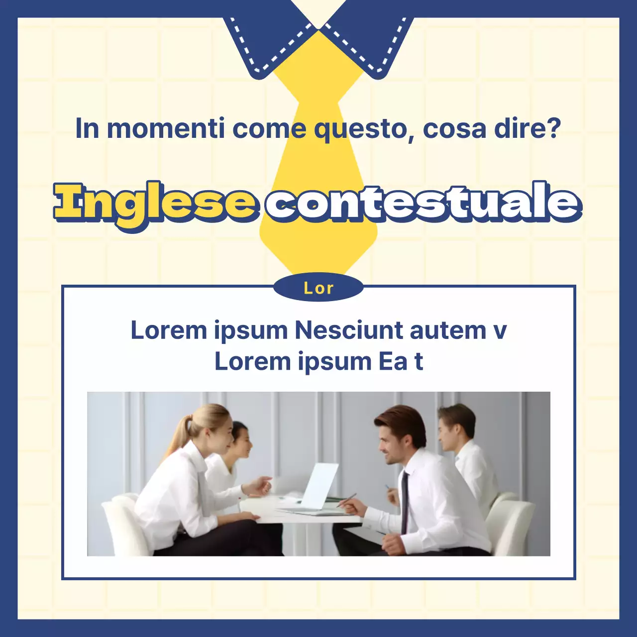  Un piano di inglese commerciale kitsch con sfondo giallo