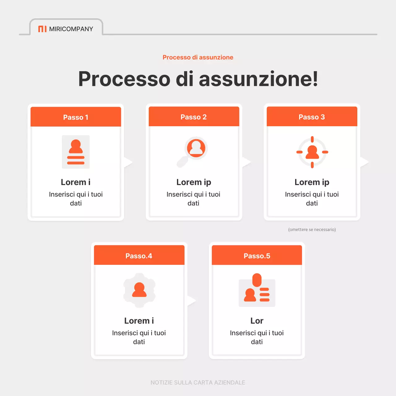 Un semplice annuncio di lavoro aziendale in rosso e grigio