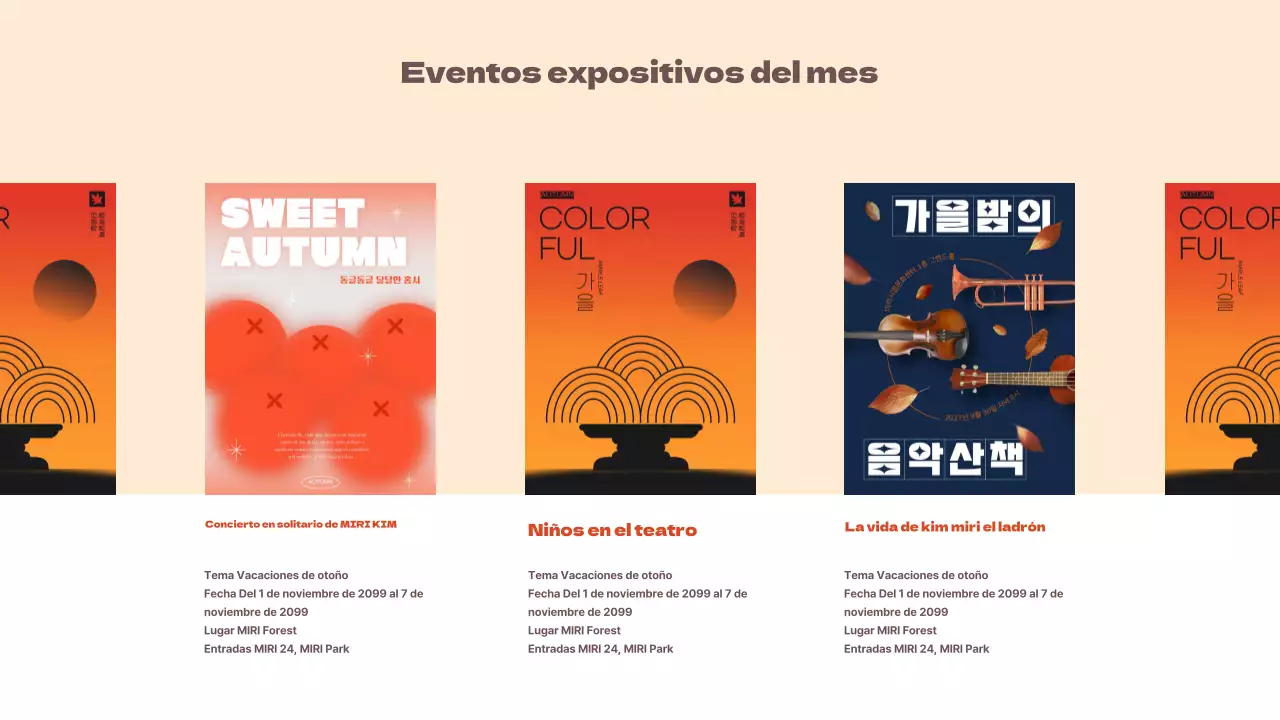 Promover un sencillo boletín turístico local con acentos naranjas