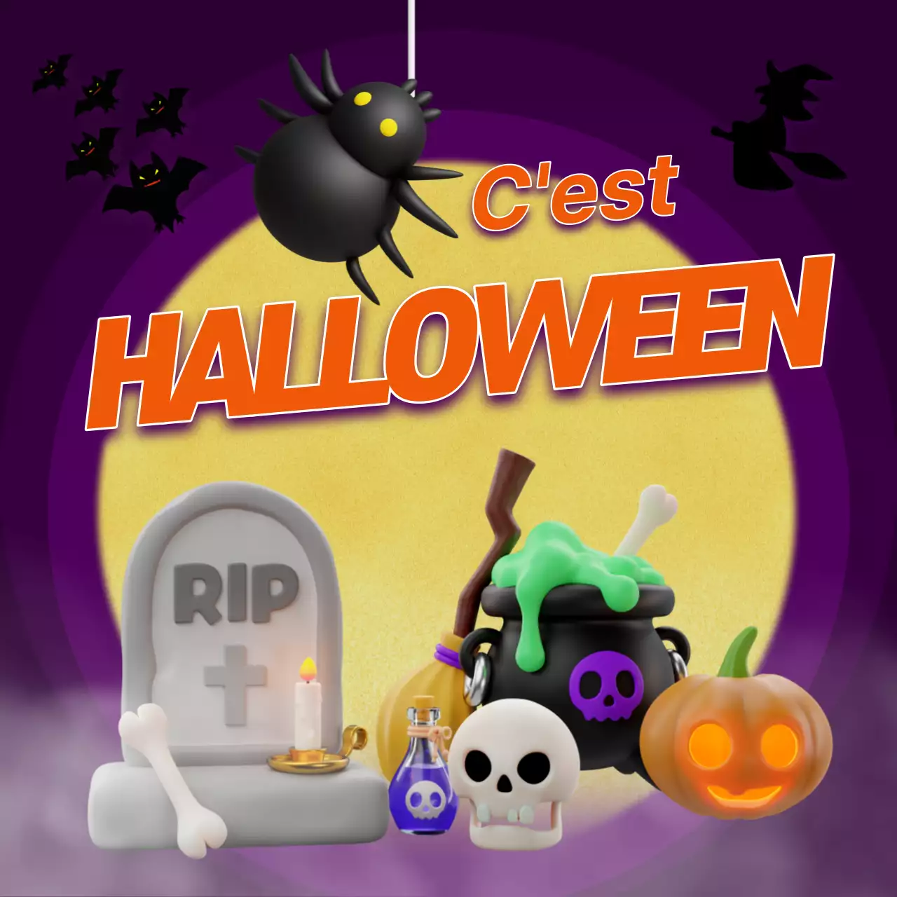 Promouvoir des idées fantastiques pour Halloween en violet et orange