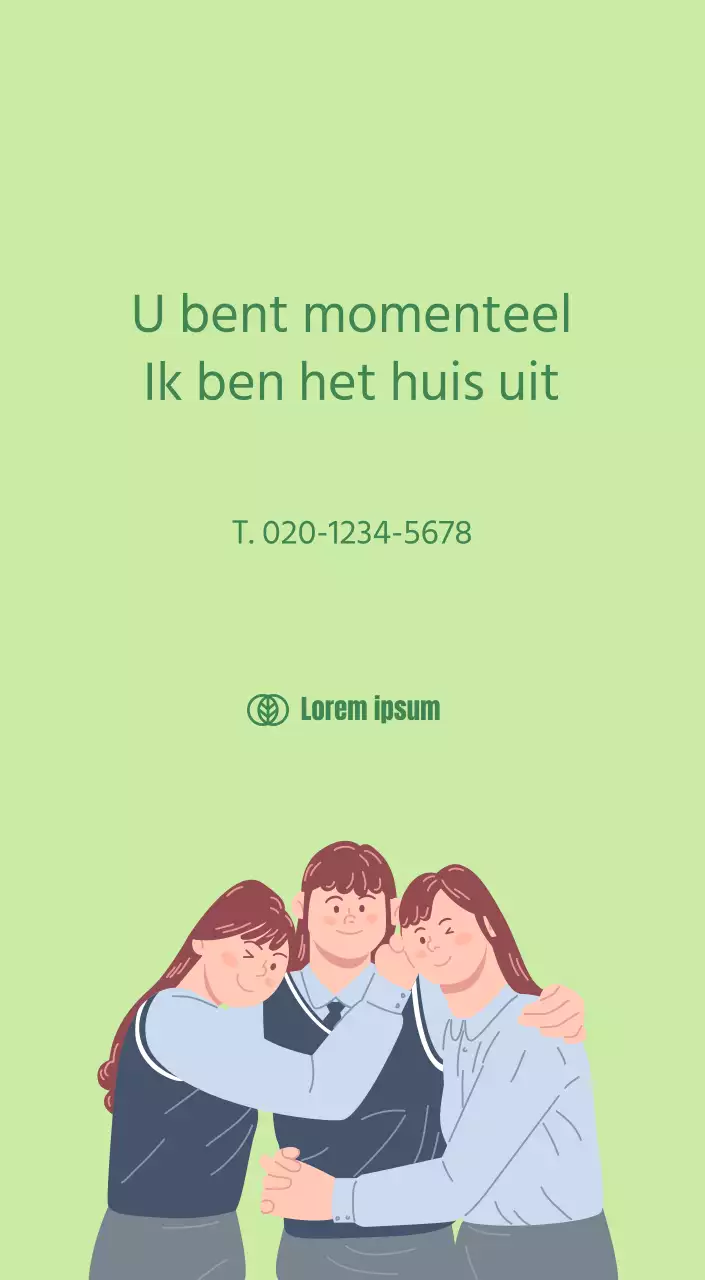 Kalender met jeugdillustraties op een gele en groene achtergrond