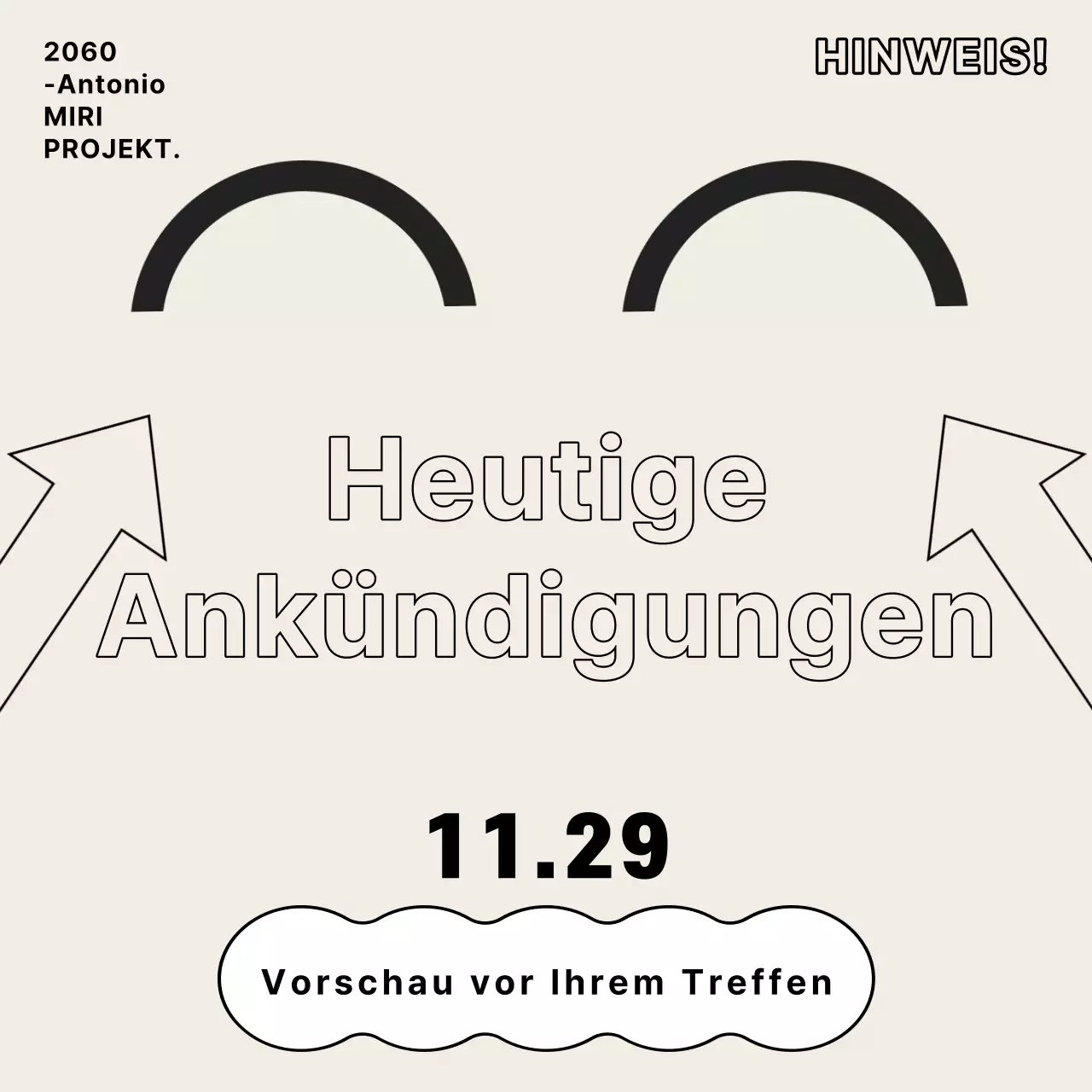 Trendige Sitzungsankündigungen in Beige und Regenbogenfarben