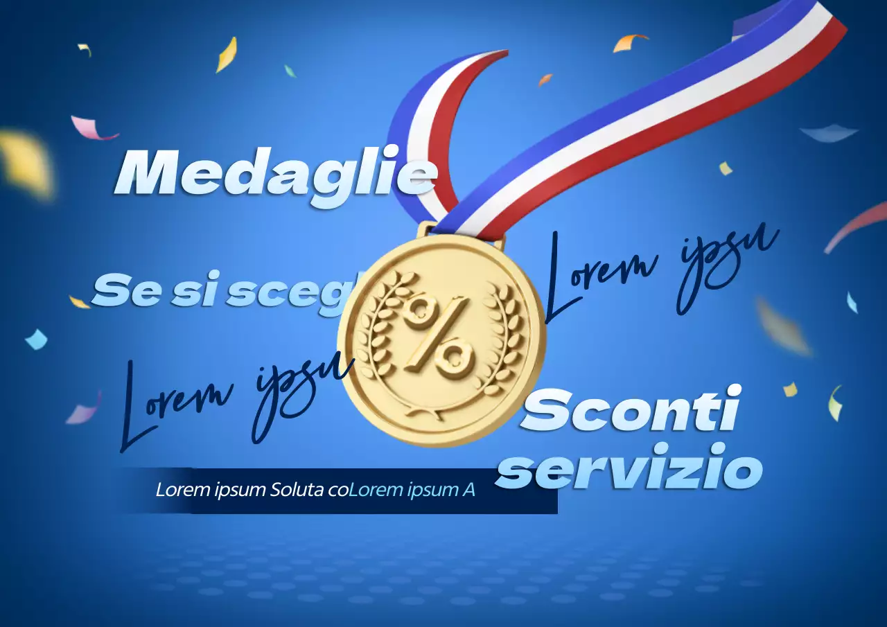 Promuovere un evento scontato per vincere una medaglia di tendenza in blu e oro