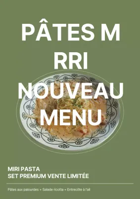 Introduction d'un nouveau menu simple sur fond vert